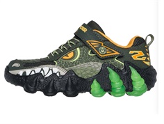 Skechers sneaker black/green dinosaur with light-up sole  